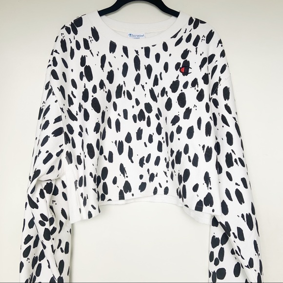 Champion Tops - NWT Champion Cow Print Cropped Crew Neck
